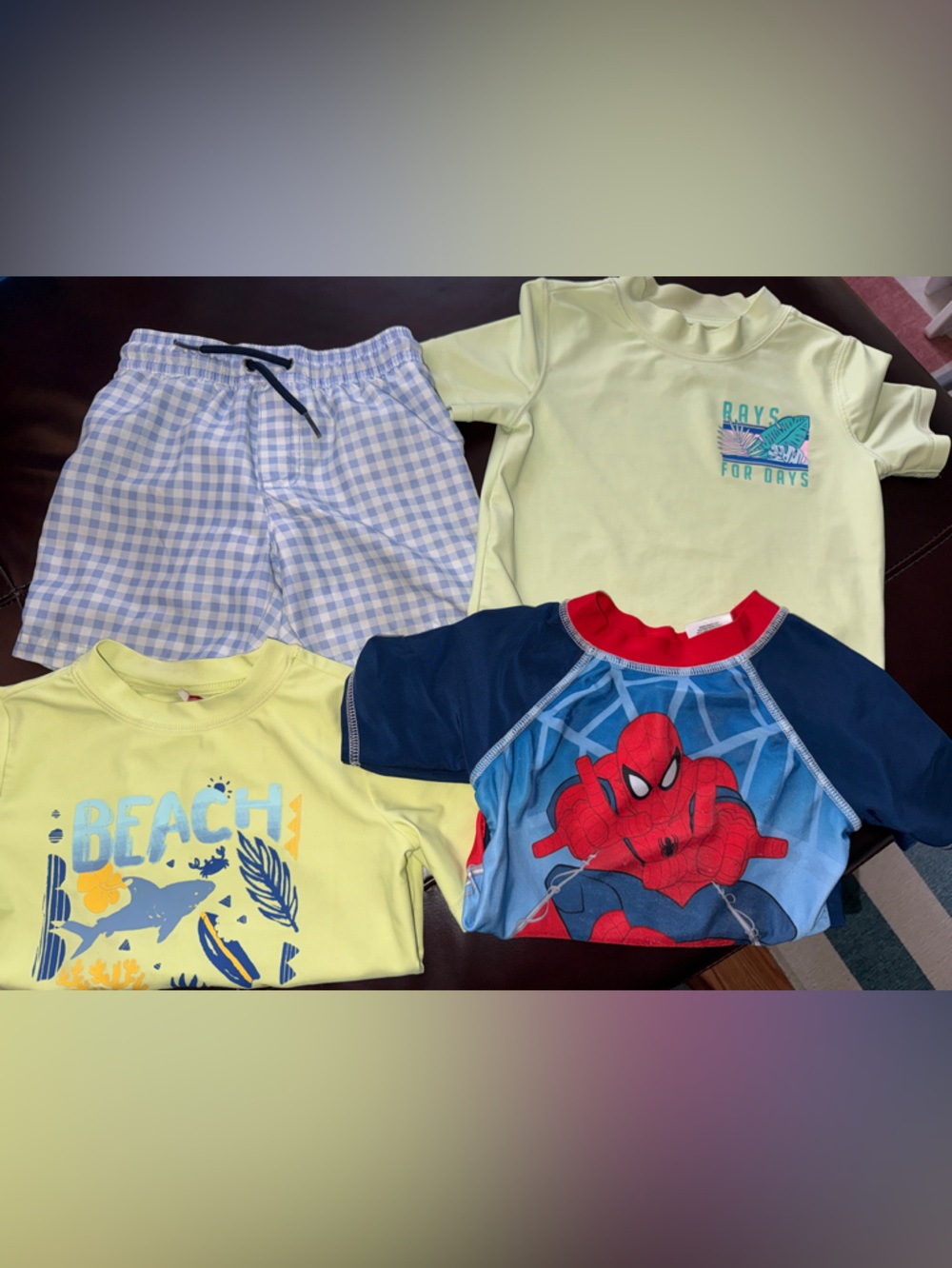 Carter's Boys Swim Rashguard Set - Yellow, Light Blue, Navy, Red